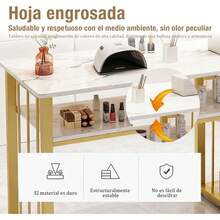 Mesa Para Manicura Doble Nivel Con 3 Cajones Organizador - Multicolor - Ver 7