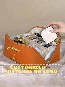Personalisierte Namens-Kosmetiktasche - Großer Reise-Kosmetikorganizer mit Reißverschluss, aus synthetischem Material, unisex, ideal als Geschenk zum Geburtstag, Muttertag, Valentinstag, Abschluss, Jahrestag, große Kapazität, eleganter Reißverschluss, goldfarbene Beschläge, geeignet für Urlaub/Reisen, Outdoor/Picknick/Reisen/Wandern/Sport/Klettern, Geschäft/Pendeln/Arbeit/Büro, Neujahrscharm-Auswahl. - Verschiedenfarbig - Übersicht 2