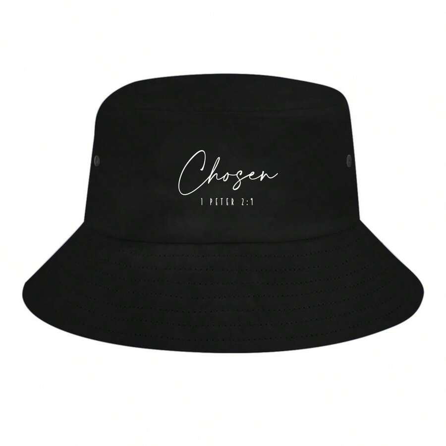 Bucket Hat Black Chosen 1 Peter 231 Religious Scripture For Men Women Outdoor Fashion Sun Protection - Black - View 1