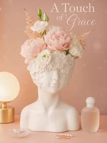 1pc Outdoor Garden Patio Creative Face Flower Vase Planter, Balcony Plant Decor Tabletop Centerpiece - Multicolor - View 10