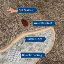 Modern Home Decor Simple Living Room Area Rug Non Slip Thin Bordered Entrance Runner Rug Non Shedding Low Pile Mat Throw Rug Easy To Clean Stain Resistant Carpet Printed Washable Soft Floorcover For Dinning Room Kitchen Laundry Bathroom Bedroom - Dark Brown - View 5