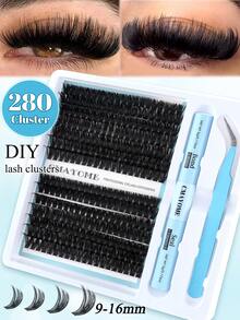 280片D型卷翘扇形假睫毛套装,包含胶水和定型液,打造自然蓬松的日常美睫。此款睫毛套装包含10D/20D/30D/40D/50D/60D/80D/100D六种款式,长度9-16毫米,适合派对、婚礼、旅行和日常佩戴。 - 藍白色 - 查看 3