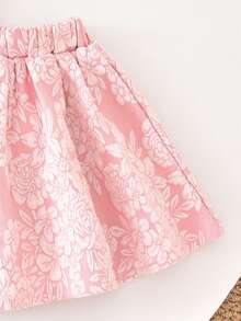 Vihyde 2pcs/Set Girls Summer Halter Ruffle Top & Floral Soft Pink & White Princess Dress - Baby Pink - View 11