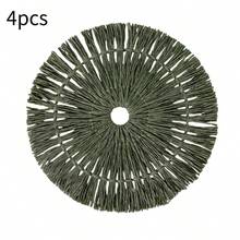 2pcs/4pcs/6pcs Handmade Woven Round Placemats With Tassels, Rustic Style Plate Mats, Wall Decor, Durable Non-Slip, Suitable For Party, Wedding, Outdoor Dining - Green - View 8