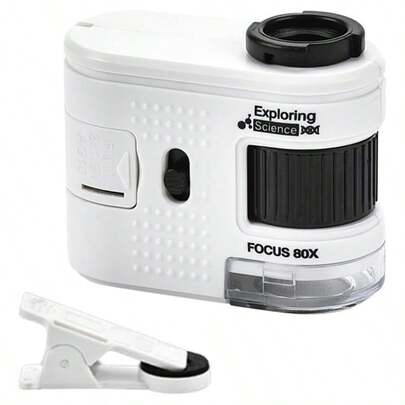 Kid Mini Microscope Handheld, Kids Exploring Mficroscope - LED Illuminated Science Toy For Young Discoverers, Perfect Gift Easy Carrying For Classroom & Field Trips