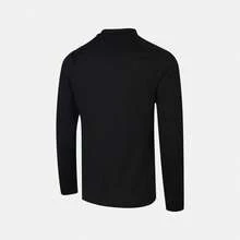 Asics 男士跑步长袖T恤，针织无领长款T恤 2011D470-001 - 黑色 - 查看 2