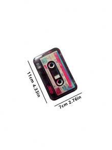 Retro Cassette Tape Style Card Holder, Sliding Design With Anti-Lost Lanyard, Durable Construction, Suitable For ID Cards/Transit Cards/Other Cards, Vintage Style, Protective, Shock & Scratch Resistant - Multicolor - View 10
