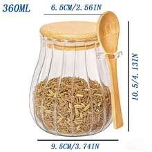 Conjunto de 1/2/3/4 potes de vidro para temperos de cozinha, 360ml, com tampas, estampa de abóbora, ideais para armazenar especiarias, grãos de café, com colher. Perfeitos para guardar temperos, chás de ervas, grãos, cominho, açúcar e grãos de café. Ideais para organizar e decorar a mesa da cozinha. Perfeitos também para festas, casamentos e presentes.