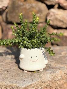 1 chậu trồng cây bằng nhựa hình dễ thương, tượng trang trí nhà cửa đáng yêu, mặt cười, chậu trồng cây trong nhà, có lỗ thoát nước, chậu trồng cây mọng nước độc đáo cho cây trồng trong nhà/ngoài trời, tuyệt vời để trang trí văn phòng và nhà cửa, chậu hoa hoạt hình bằng nhựa, món quà tuyệt vời. - Nhiều màu - Xem 9