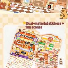 Water Vole Quiet Book Jelly Stickers Set, Reusable Creative Scene DIY Craft Toy, Improve Focus, Cute Sticker Art Toy Gift Box For Boys And Girls