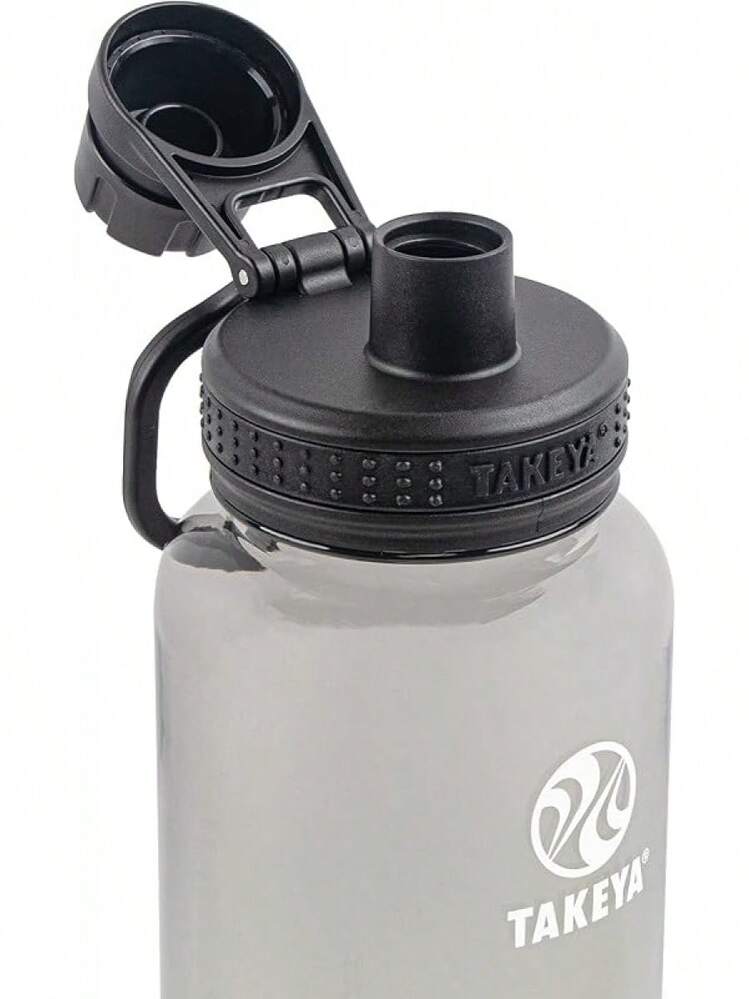 Botella de agua deportiva con tapa de boquilla, sin BPA y apta para lavaplatos, botella reutilizable con asa de tapa, botella de agua simple a prueba de fugas, 40 onzas, color rosa - negro, (Negro Tormentoso) - Añade 5