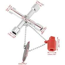 Intersectar Llave Llave para Caja de Armario Eléctrico, Universal 4 en 1 Clave Multifuncional, Herramienta de Aleación de Zinc Portátil con Destornillador, Triángulo, Cuadrado, Círculo para Medidor(default) - Multicolor - Ver 6