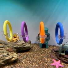 2/4pcs Colorful Betta Fish Training Rings Set, Interactive Suction Cup Training Rings For Betta Fish Tail Flaring And Gill Flaring Training, Suitable For Small Fish, Aquarium Decor. Colors Are Random. - A - View 2