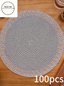 1/4/6/12 Stücke Boho-Stil gewebte runde Tischsets, gold gewellte gestreifte gewebte Tischsets für Zuhause Küche Esszimmer, rutschfeste Untersetzer für Restaurant, Wohnzimmer, Party, Hochzeit, geeignet für alle Jahreszeiten - Verschiedenfarbig - Übersicht 18