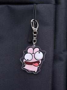 1pc Cute Cartoon Keychain, Creative Design Pendant, Student Backpack Gift, Cultural Creative Hanging Ornament, Lovely Gift, Keychain - Multicolor - View 9