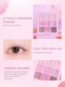 Dasique 18-Color Eyeshadow Palette, Highly Pigmented Long-Lasting Formula, Suitable For Graduation, Birthday Party, Easy To Apply And Blend, Vegan Formula, Rose Girl Charm Color, Christmas Gift For Her, Fashion Cosmetic Brand, Back To School, Bridal Wedding, Summer, Valentine's Day, Vacation - #18 Berry Smoothie - View 5