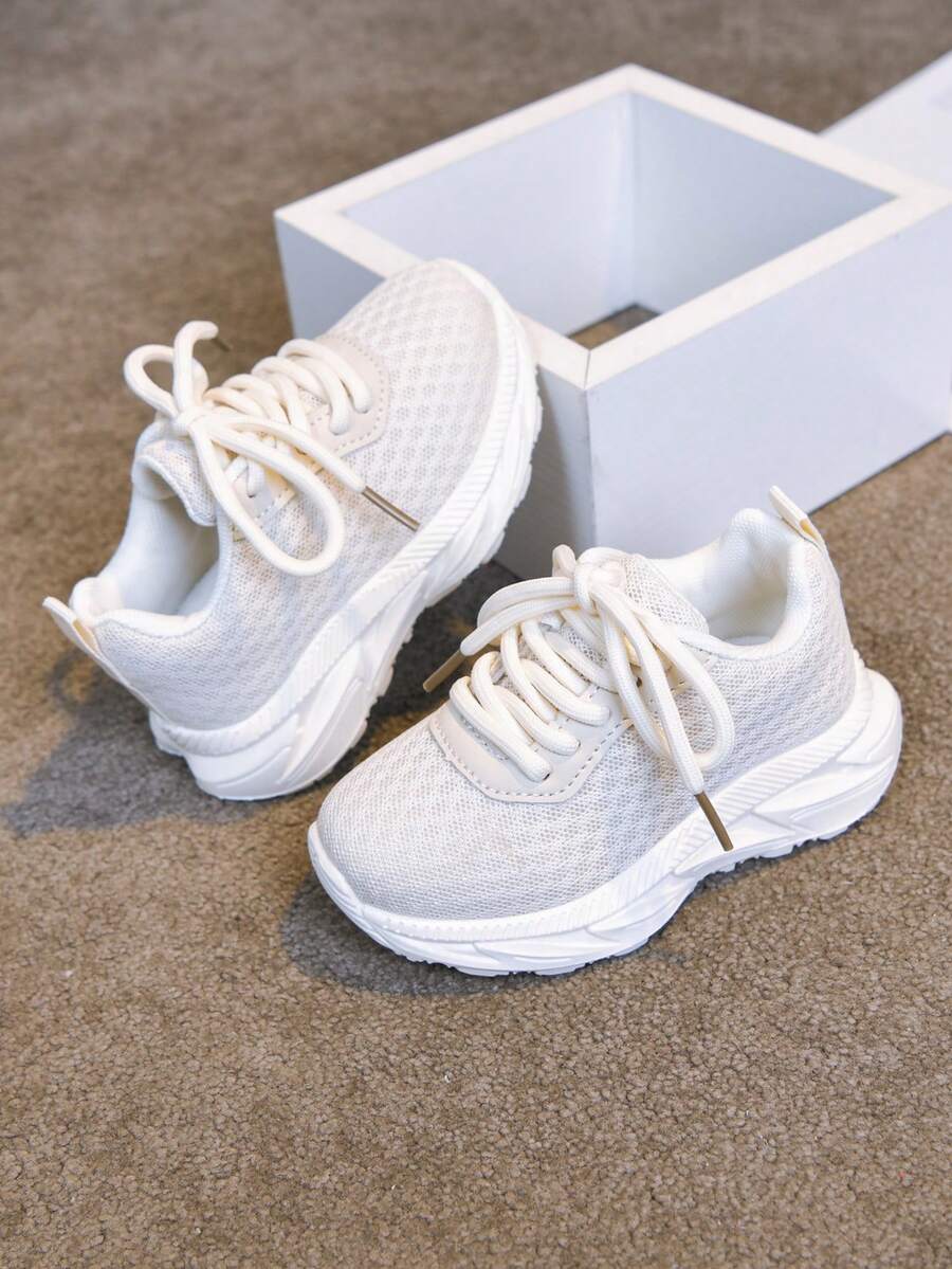 Toddler Kids' Breathable Mesh Sneakers, Soft Sole Walking Shoes For Boys & Girls, Spring/Autumn - Beige - View 1