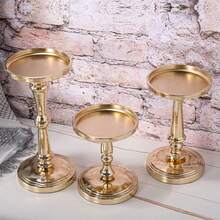 Iron Candle Holder Creative European Style  Metal Candlestick Holders For Table Home Holiday Decor - Yellow - View 1