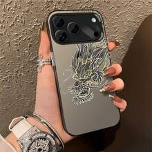 Dragon For  17 16 15 14 13 12 11 Pro Max AIR PLUS X XS mobile phone case for friends gift for family couple unisex Halloween gift Easter gift color silver mobile phone case - Dragón CYK BlackWVAW - Ver 3