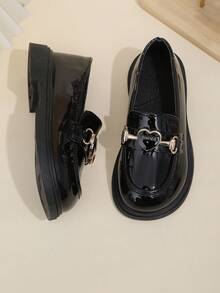 A Pair Of Girls' Little Leather Shoes 2026 Spring And Autumn New Children's Shoes, Little Girls' Princess Shoes, Driving Loafer, Shoes, Baby Shoes, And Suitable For All Seasons - Black - View 4