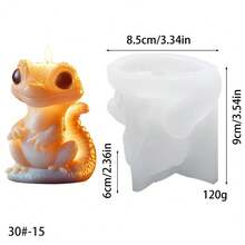 1pc Lizard & Hedgehog Shaped Candle Making Silicone Mold Craft - White - View 12