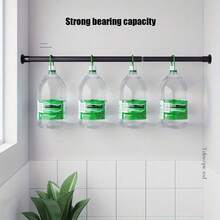 1pc No Drill Spring Loaded Tension Rod - Heavy Duty Gravity Support For Shower Curtain, Drying Rack, Curtain, Curtain Rod And Wardrobe