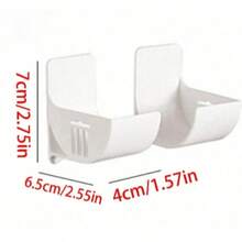 2 Pieces Practical Multi-Functional Solid Color Punch-Free Storage Rack – Durable ABS Material, Adjustable Space-Saving Organizer, For Trash Bags, Cling Film, Umbrella, Kitchen Roller & Small Utensils, Suitable For Kitchen (Sink/Cabinet), Bathroom & Entryway, Home Storage Organization Essentials, Perfect For New Year, Valentine's Day, Mother's Day, Father's Day & Graduation - Multicolor - View 3