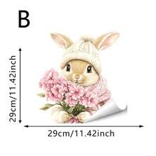 1/2 Piece Spring Rabbit Window Sticker, Romantic Valentine's Day And Easter Decal, Static Cling Vinyl Material, Double-Sided, Suitable For Living Room And Kitchen - Multicolor - View 10