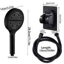 (3pcs Set) High Pressure 8 Adjustable Modes Shower Head, Handheld Shower Head With Adjustable Bathroom Bracket, 150cm Flexible Shower Hose, Shower System