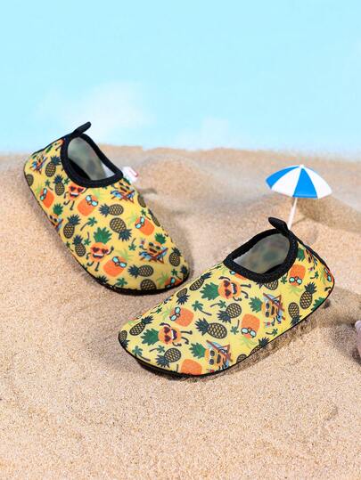 1 đôi giày đi biển ngoài trời, lội nước, thoải mái, thời trang, nhẹ nhàng, hình dứa và mặt trời hoạt hình dễ thương dành cho bé trai.