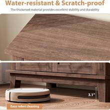 Gabinete de buffet de 3 niveles con 3 estantes y cajón ajustables, gabinete de almacenamiento de cocina para el comedor y la entrada - Marrón - Ver 7