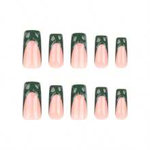 A Box Of 24 Wearable Nails Wholesale 3D French Dark Green Three-Dimensional Nail Art Nail Pieces Wearable Fake Nails - Dark Green - View 5