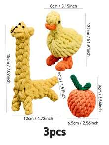 Dog Rope Knot Toy Set, Funny Interactive Toys With Variety Of Combinations Including Pull Rope, Knot Ball, Carrot, Giraffe, Duck, Chew Resistant, Teeth Grinding, Self-Entertainment Toys - Multicolor - View 14