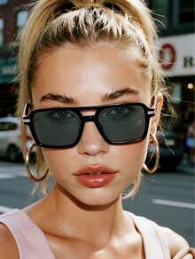 1-3 Pairs Women's Casual Aviator Double Bridge Fashion Glasses - Multicolor - View 5