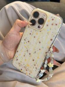 Bling Glitter Star 16 Pro Max/15 Pro/17 Pro Max/13 Protective Phone Case, Stylish Star Design - Yellow - View 4