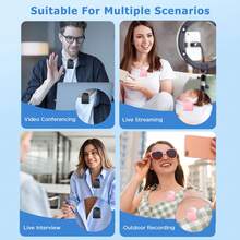 Micrófono inalámbrico Pro 2.4G: Batería de larga duración de 14 horas, Capacidad de batería de 160mAh, Cancelación de ruido DSP+ENC, Diseño de clip enchufable y listo, Adecuado para vlogs HD/transmisión en vivo - Negro - Ver 6