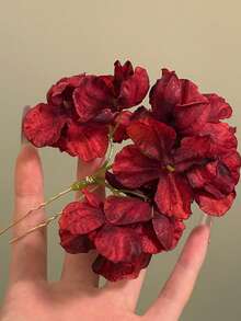 1pc Retro Handmade Wine Red Faux Flower Chinese Style Bridal Hair Accessory, Robe Hairpin, Cheongsam Atmosphere Red Flower Hair Clip, Hanfu Hair Decoration, Engagement Bridal Headpiece, Bun Extension, Hair Styling Pins For Valentine's Day Valentine's Day Accessories Gift, Hair Accessories For Women,Summer,Holiday,Travel - Redwood - View 10