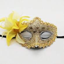 万圣节面具舞会金银色化妆舞会面具男女成人半脸爵士平头王子面具