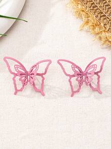 Unique Design Hollow Butterfly Stud Earrings, Elegant Earrings Jewelry For Valentine's Day - Openwork Butterfly Earrings - View 3