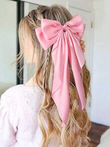 5pcs Oversized Bow Hair Clips With Ribbons - Suitable For Thick Or Thin Hair, Non-Slip Claw Clips, Girls Hair Accessories, Ribbons, Ribbon Bows, File Clips, Bows, Party Hair Decor, Mother's Day Fashion, Everyday Party, Valentine's Day Hair Accessories, Valentine's Day Claw Clips, School Supplies - Multicolor - View 7