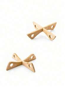 2pcs/1pc Bamboo Heat Insulation Pad, Cross-Shaped Pot Holder, Heat Resistant Bowl & Plate Mat - Multicolor - View 9