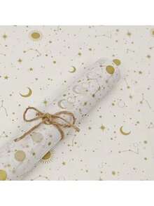 10/30/50pcs,Elegant White & Golden Starry Night Pattern Thin Paper - 50cm X 35cm Wax-Coated Gift Wrapping Tissue For Birthday, Bouquets, Party Favors - Premium Paper For Gift Wrapping, Gift Wrapping Supplies - Multicolor - View 4