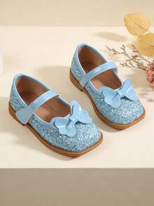 Girls Blue Flat Shoes, Children Autumn Shoes - Blue - View 6