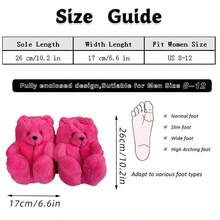 Cute Cartoon Bear Multi-Colored Women's Slippers, Warm Cotton Shoes, Cartoon Bag Heel Shoes, Cartoon Fun Doll Shoes, Quirky Shoes, Teddy Bear Heel Shoes, Women's Bear Slippers, Home Shoes, Teddy Bear Heel Shoes, Couple Teddy Bear Slippers, Exclusive Creative Cartoon Cotton Shoes,A Pair Of Cute And Fun Cartoon Women's Home Warm Shoes, Adorable Warm Slippers, Flat Shoes, Fun Cartoon Bunny Quirky Shoes, Cosplay Shoes, Couple Shoes, Cartoon Shoes, Student Shoes, Funny Shoes, Millennial Style Women's Warm Shoes, Flat Home Slippers, Men's And Women's Funny Shoes, Halloween, Christmas, Cartoon Cosplay Shoes, Santa Claus Shoes, One Size Fits All, Warm Shoes, Snow Home Shoes, Quirky Shoes, Creative Shoes, Cute And Fun Animal Shoes, Cartoon Puppy, Cartoon Bunny Flat Home Slippers, Silent Shoes For Wooden Floors, Women's Slippers, Men's Slippers, Couple Slippers, Plus Size Warm Shoes, Snowy Indoor Home Slippers. - 玫紅色 - 查看 8