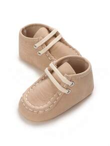 6-12个月男婴休闲柔软防滑系带运动鞋，秋/春季款 - 杏色 - 查看 4