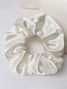 12pcs/1pc Women Satin Solid Color Classic 12cm/4.72in Large Scrunchies Hair Ties, Fashion Versatile High-End Elegant Minimalist Hair Accessories Suitable For Daily Casual, Party, Commute, Vacation, Ponytail, Bun, Face Washing, Makeup, Outfit Matching ,Scrunchy Hair Ties Elastic Band - Multicolor - View 3