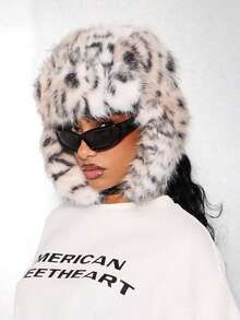 SUMWON WOMEN Luxury Winter Trapper Hat Women Faux Fur Animal Print Russian Style Cap Ear Flap Cold Weather Headwear Fashion Statement Piece - Nhiều màu - Xem 4