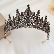 Tiara de cristal para bodas Coronas de diamantes de imitacion Tiara barroca para mujer estilo clasico Corona de princesa perfecta para fiesta de cumpleaños disfraces de Halloween Navidad negroConveniente y duradero,Los favoritos de los niños - Multicolor - Ver 8