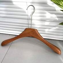 2pcs Wide Shoulder Wooden Hangers, Polished Surface, Extra Large 17.72 Inch Wooden Hangers Suitable For Jackets And Coats - Maple - View 3