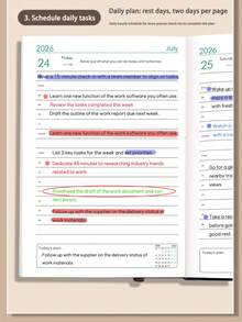 400 Pages 2026 English PU Leather Planner - Adult English Planning Book, Beautiful Notebook, Monthly Goals & Daily Task Checklist, Dated Notebook Portable Faux Leather Diary, Suitable For Students, Professionals, Office, School Time Management & Project Planning, Gift For Teachers - All-english Leather-bound Planner - View 10